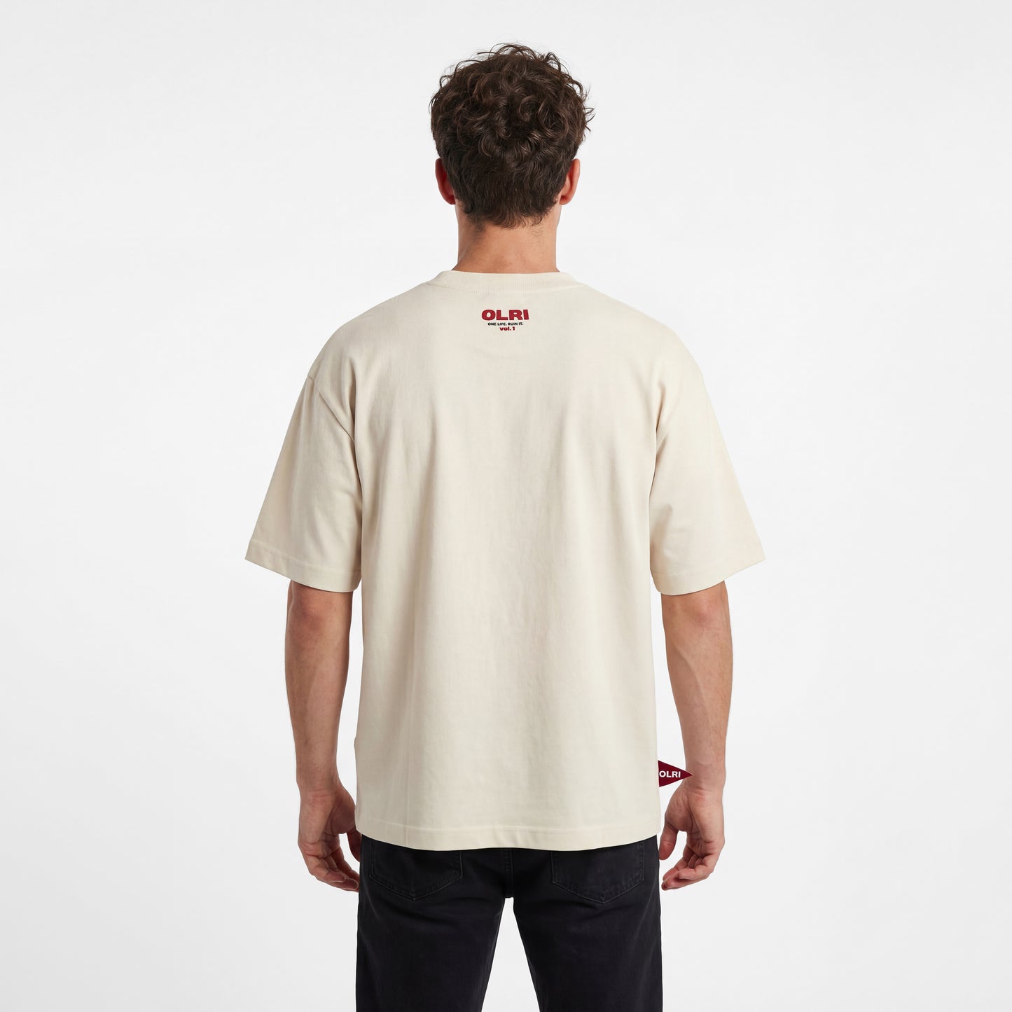 Red Flag Tee- Beige