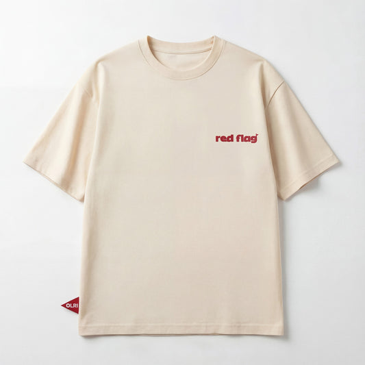 Red Flag Tee- Beige